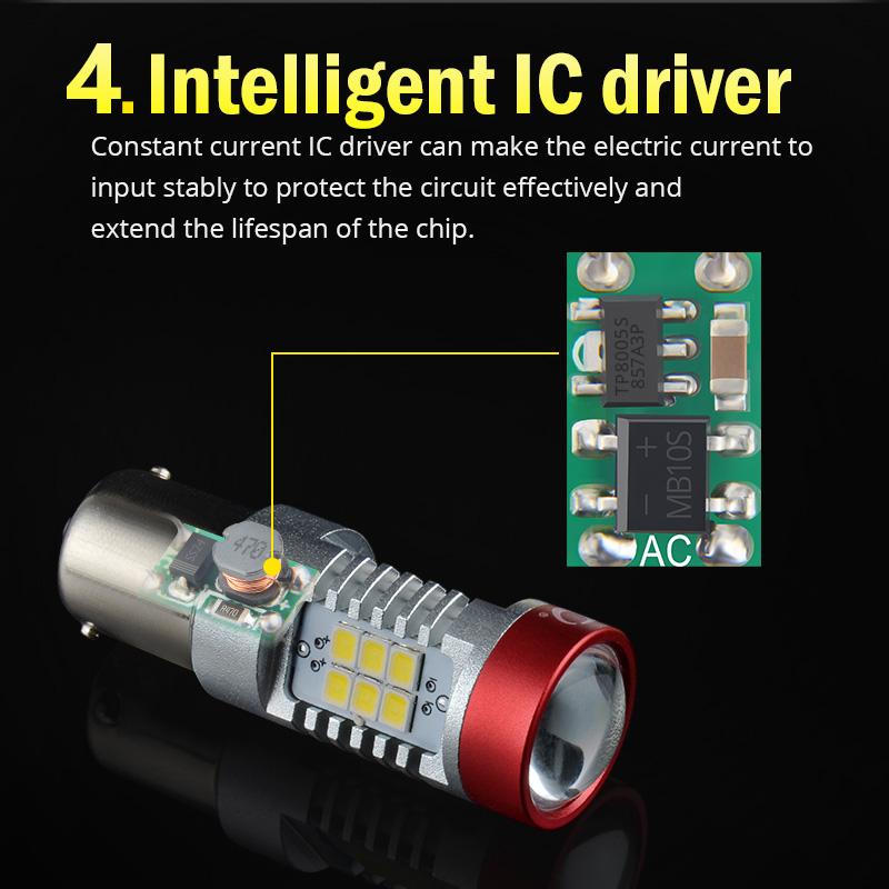 NAO P21W Светодиодная 1156 PY21W BA15S T20 W21/5W W5W T10 7443 Для LADA Дневные ходовые огни P21/5W 1300Лм Автомобильные лампы 7440 BAY15D W21W 1157 Красный Белый Плафоны 6