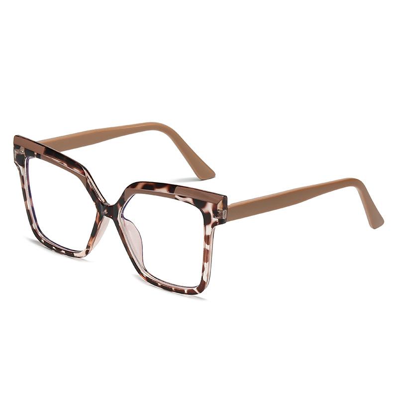 Personalized Tr90 Anti-Blue Light Large Frame Flat Mirror, Contrasting Color Glasses Frame