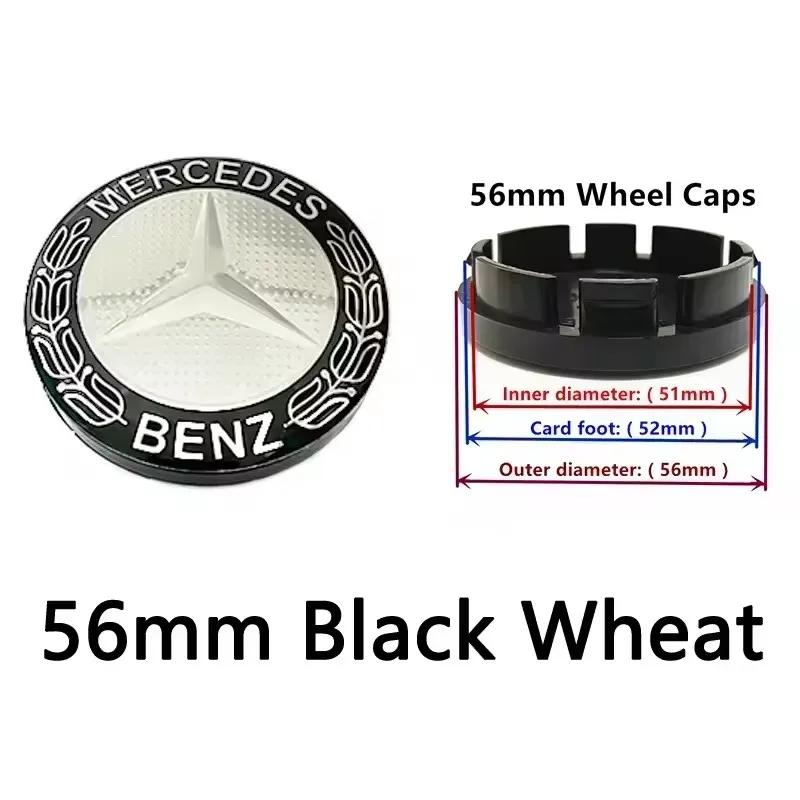 4pcs 56mm 60mm 68mm 75mm For Mercedes Benz 3Pin Car Wheel Center Cap Rim Hub Caps Emblem W202 W220 W213 W210 W164 E200 E260 E300 za2