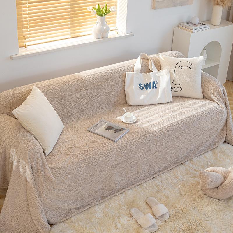 Winter High-grade Plush Sofa Cover Towel Full Cover Cloth Cat Scratch Blanket Simple Modern Sofa Cushion Universal Cover