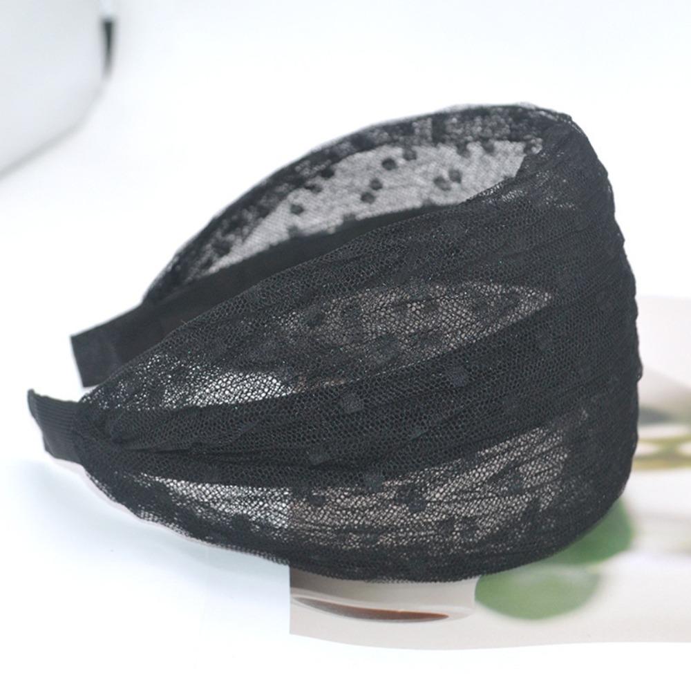 Elastic Wide Side Hair Hoop Hollow Women Lace Hairbands for Wash Face Use
