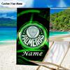 1PC Custom Name Beach Towel Green Palm Tree Emblem Beach Towel, Suitable for Camping, Travel, Beach Accessories, Super Absorbent, Family Gift