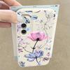 Чехол с цветочным узором для Samsung S26 S25 Ultra S24 FE S23 Plus S22 S21 A15 A16 A17 A35 A36 A37 A54 A55 A56 A57 5G Мягкая крышка с текстурой кожи