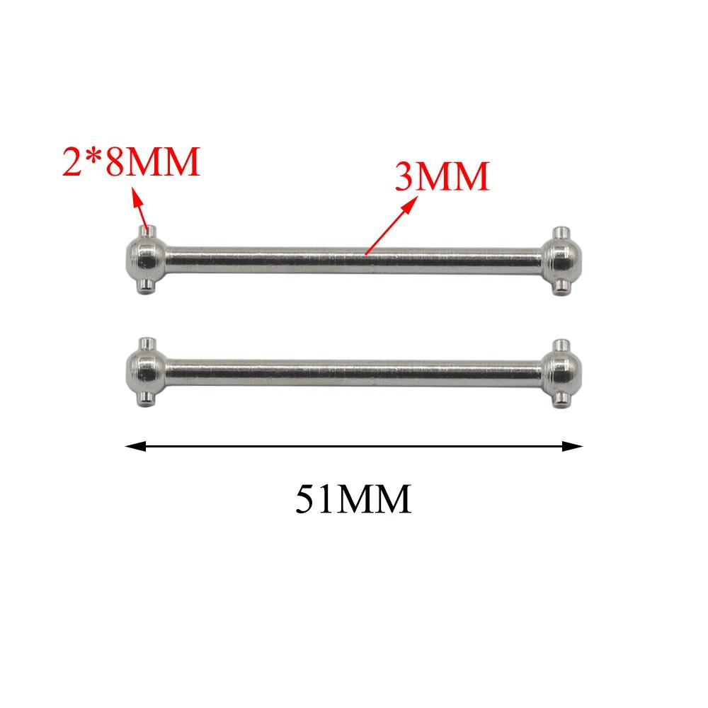 4Pcs Dogbone 51MM for WLtoys A979 A949 A959 A969 K929 Himoto E18 Spino HSP 1:18 RC Car Upgrade Parts