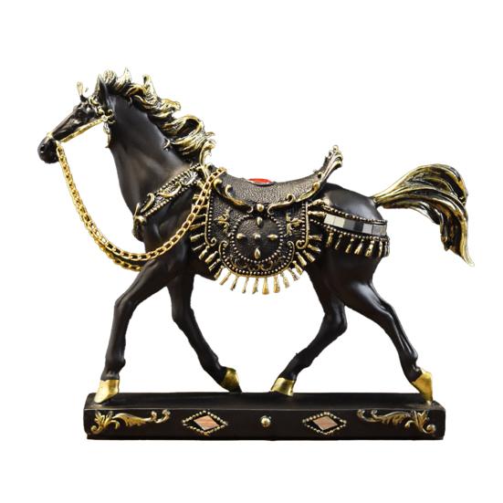 Смола Статуэтка Бегущей Лошади Миниатюрная Имитация Пони Фигурка Животное Скульптура Домашний Офис Настольное Украшение Орнамент