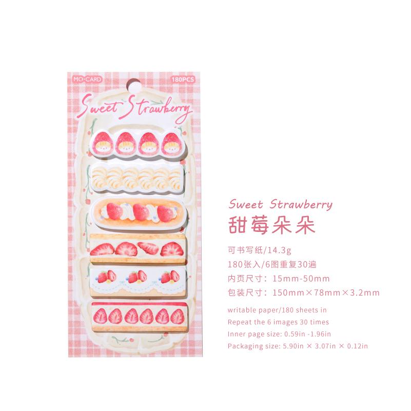 180pcs Dingding Cake Shop Series Kawaii Cake Appearance Message Sticker Index Creative Student Stationery Scrapbook Sticker