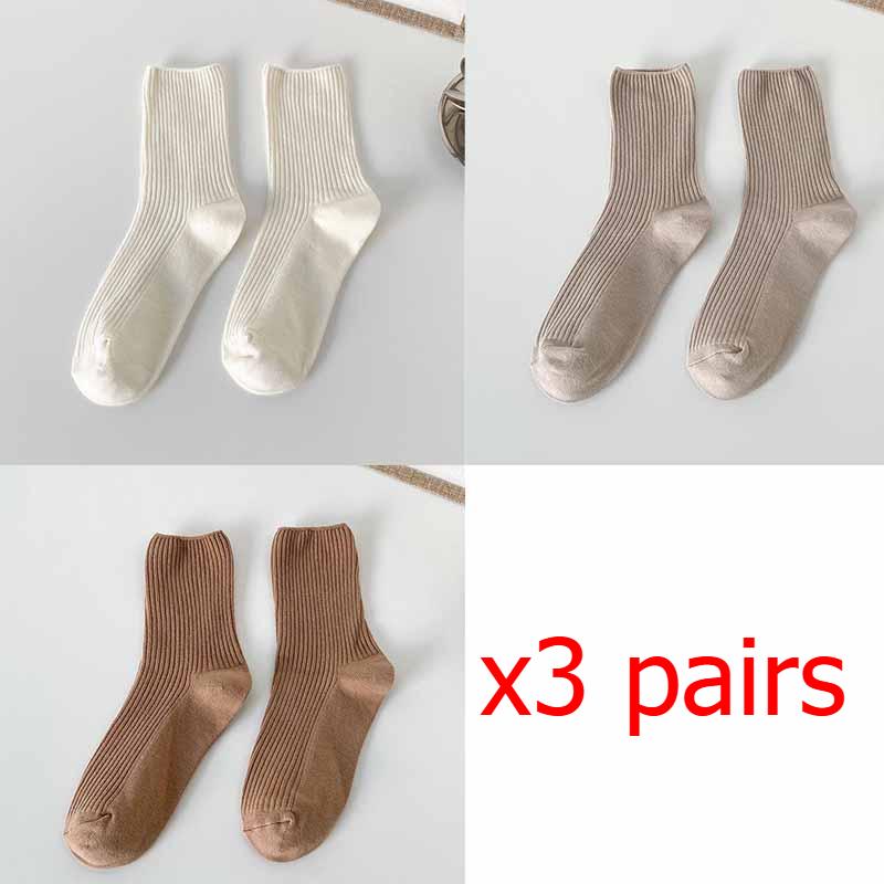 1/3/4/6 пар женских однотонных носков средней длины весна и осень корейская версия универсальные носки-гольфы Ins трендовые спортивные носки