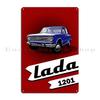 ВАЗ 2101 Лада 1200 Красный АвтоВАЗ 2013 Металлическая Табличка Персонаж Вечеринки Гостиная Таблички Живопись Жестяная Вывеска Постер
