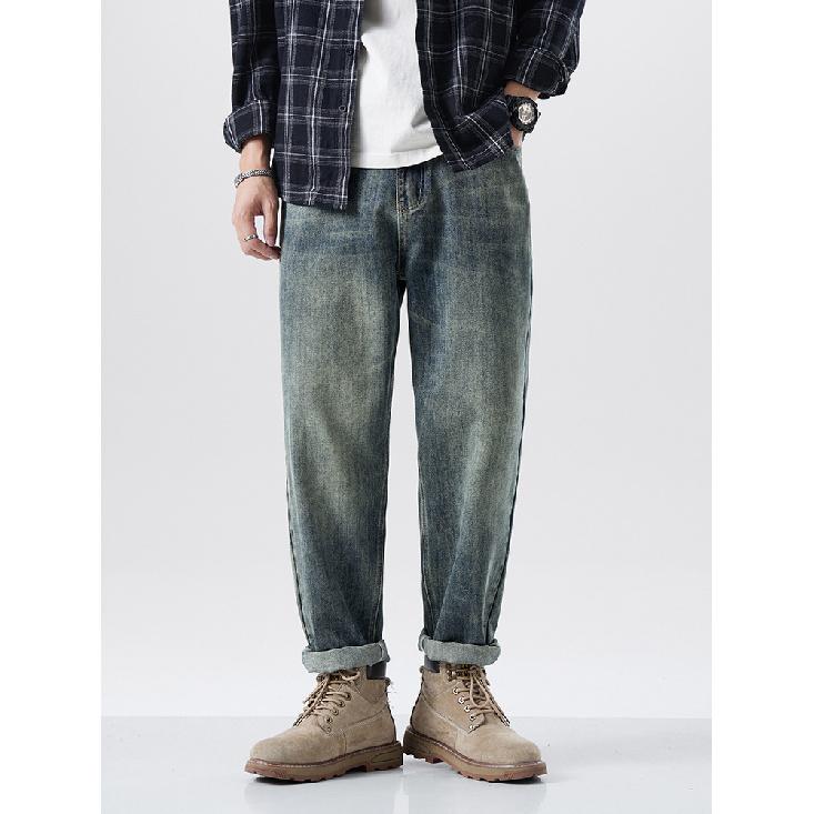 2024 Весна и осень Американские ретро свободные ковбойские прямые широкие брюки Харлан облегающие мужские большие повседневные брюки