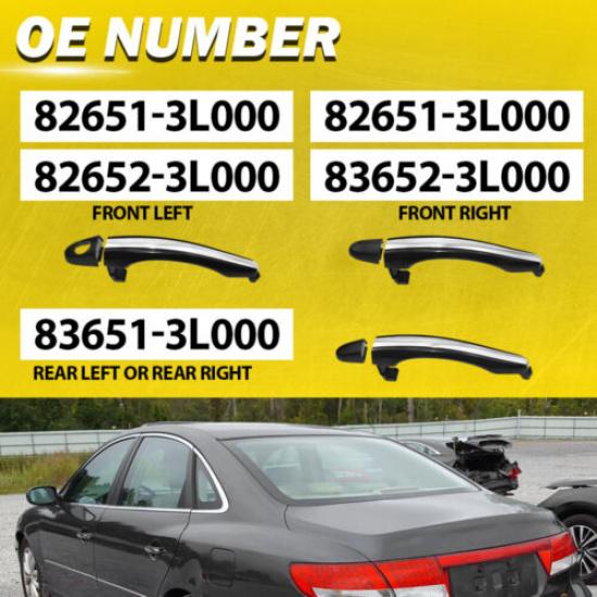 Outside Outer Door Handle Set Front Rear Left Right Fit 2006-2011 Hyundai Azera