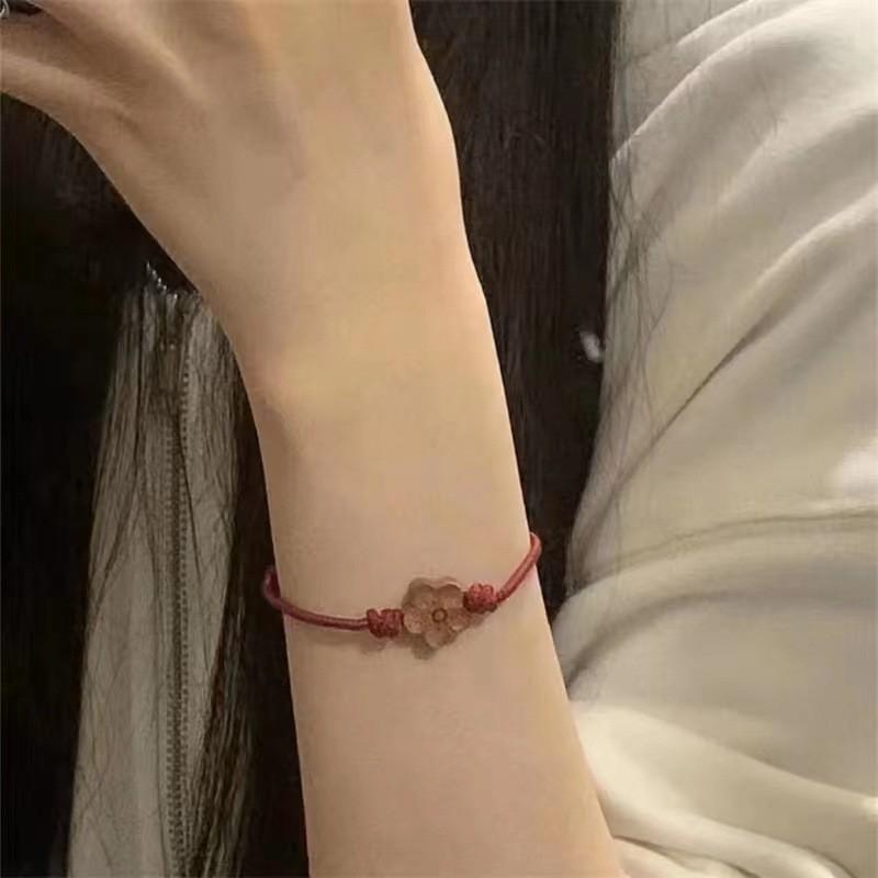 Китайский Современный Отличительный Янтарный Браслет Узел Мира Ручной Работы Для Женщин