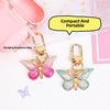 1Pc Keychain Bag Earbud Set Accessory Gradient Butterfly Keychain Women'S Gift Alloy Keychain Charm Multi-Color