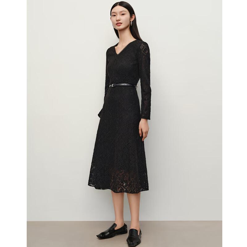 Элегантное женское миди-платье с V-образным вырезом и кружевом от ANNKAOU