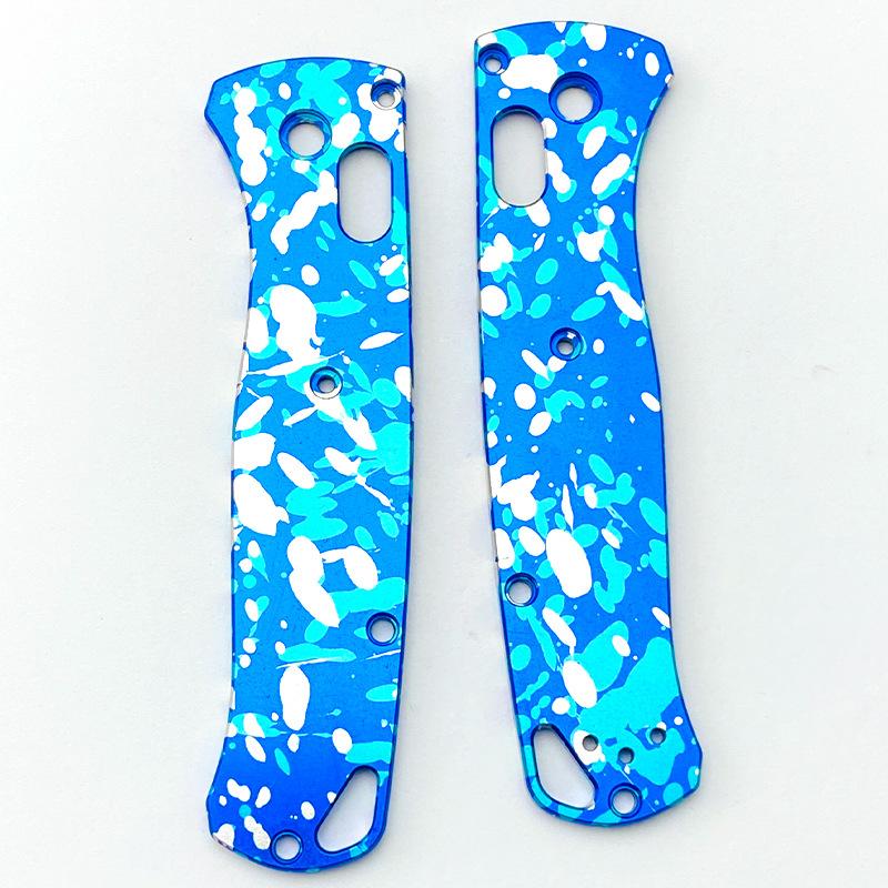 2 Types Aluminium Alloy Camouflage Oxidation Grip Handle Scales For Genuine Bugout 535 Knives DIY Making Accessories