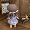 [Cloth Only] 20cm Doll Clothes Cat Paw Checkered Hairband Dress Set Exquisite Accessories Enhance Your Doll's Look