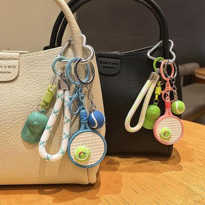 Tennis Racket Cute Tennis Ball Bag Charm Sporty Backpack Pendant High QualityFor Women Man Daily Use Fashion Accessory Bag Charm
