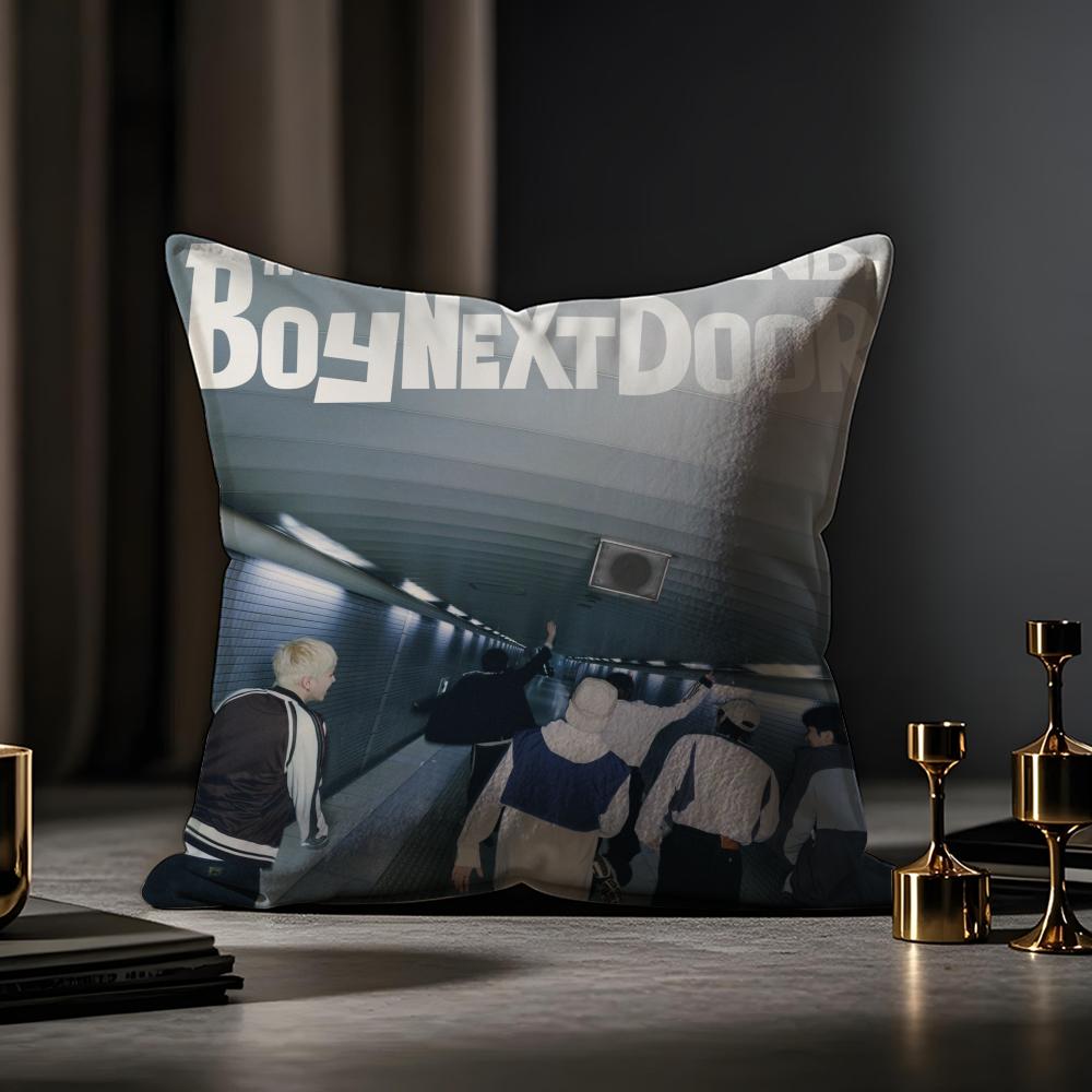 Подушка-чехол для альбома Boynextdoor, наволочка против пылевых клещей, скрытая молния, шелковистая короткая плюшевая наволочка для диванной подушки