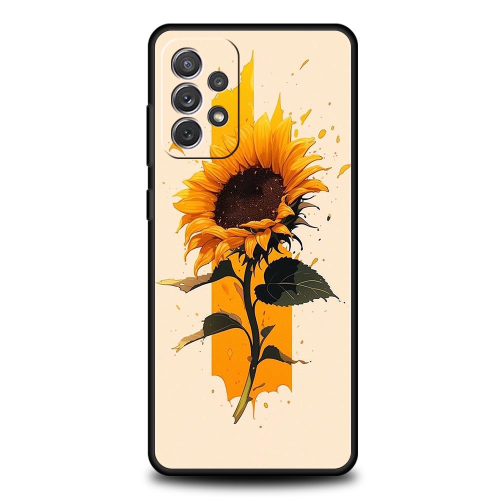 Чехол для телефона с подсолнухом для Samsung Galaxy A17 A07 A55 A35 A25 A15 A05s A33 5G A31 A23 A21s A13 A41 A73 A53 A51 A71 A03s S10