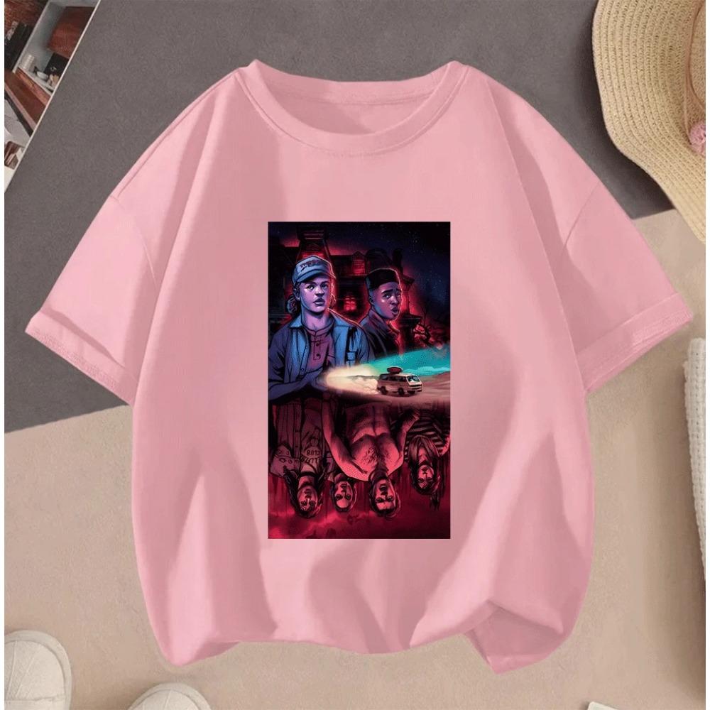 Горячая Распродажа 2D Мультяшный Принт Stranger Things Повседневная Летняя Футболка с Коротким Рукавом Для Детей Подростков Девочек Мальчиков