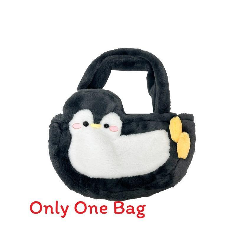 Plush Penguin Handbag With Inner Zipper Pocket For Women