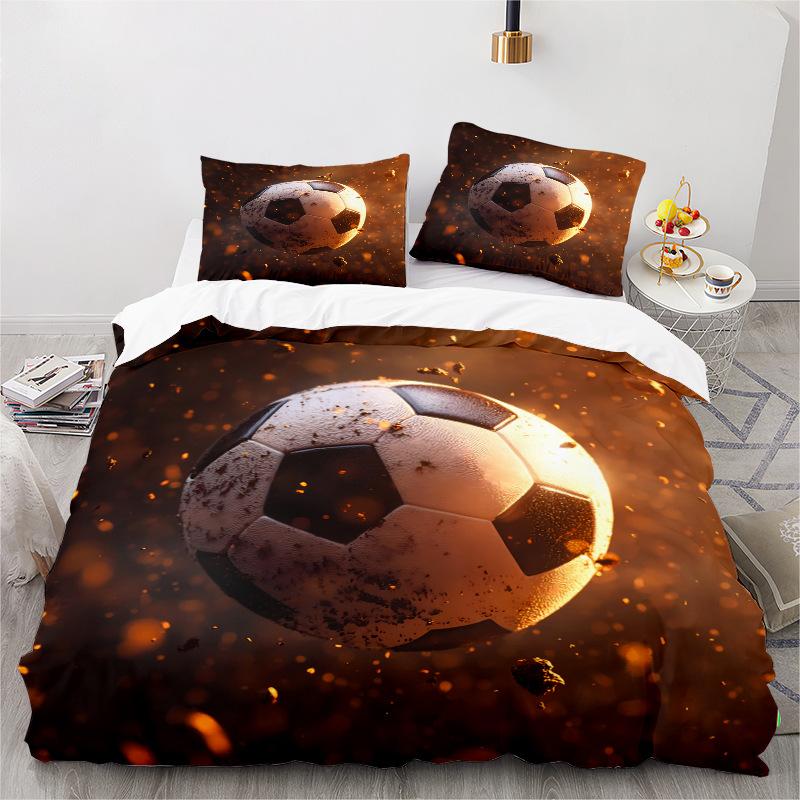 Футбольная серия 3D цифровая печать комплект постельного белья из трех предметов простыня пододеяльник