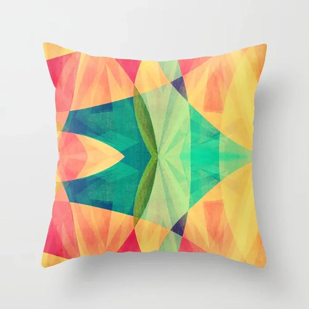 Colorful Geometric Print Pillowcase Office Living Room Car Ornaments Home Pillowcase
