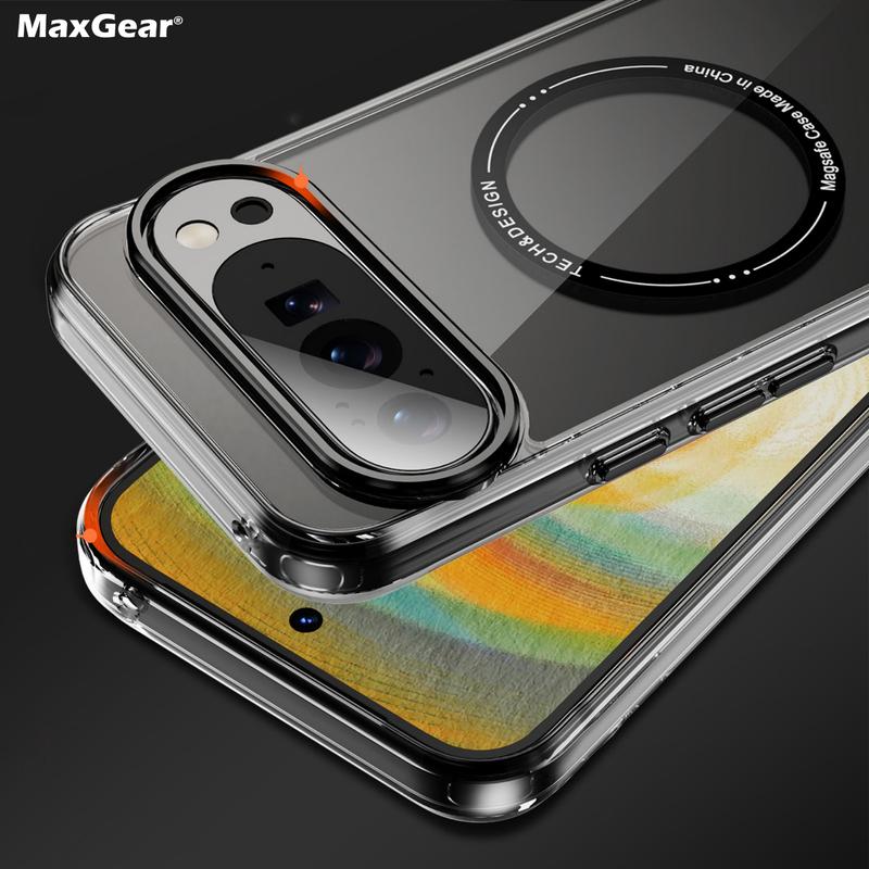 HD-Прозрачный Магнитный Чехол Для Телефона Google Pixel 10 9 8 Pro XL 10PROXL 9ProXL 9A 8A Ударопрочный Для Magsafe Кристальный Жесткий Чехол