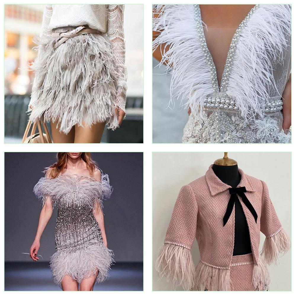 1 метр 32 цвета Натуральное страусиное перо Отделка высота 8-10см перья лента для DIY украшения свадебного платья для вечеринки