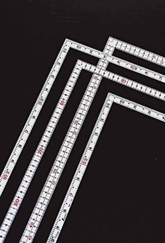 Shinwa Sokutei Curved Same Same Size On Front and 11100 Ruler, Thickness, Back, Masterpiece, White, 30cm,