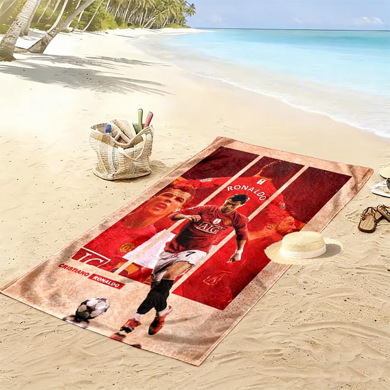 Cristiano Ronaldo: Legend Blue beach towel Outdoor camping Portable for travel Absorbent bath towel quick-drying swim towel Outdoor pool towel