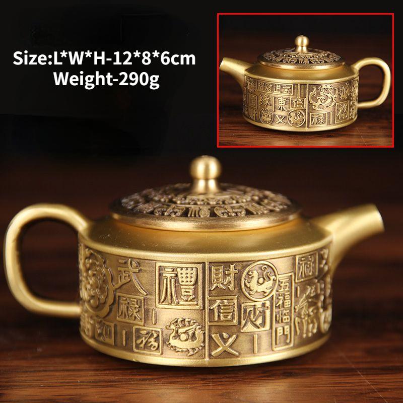 Чайник из матовой латуни, чайник для воды, домашний чайный сервиз, медная посуда, креативные украшения для чайника, изделия ручной работы