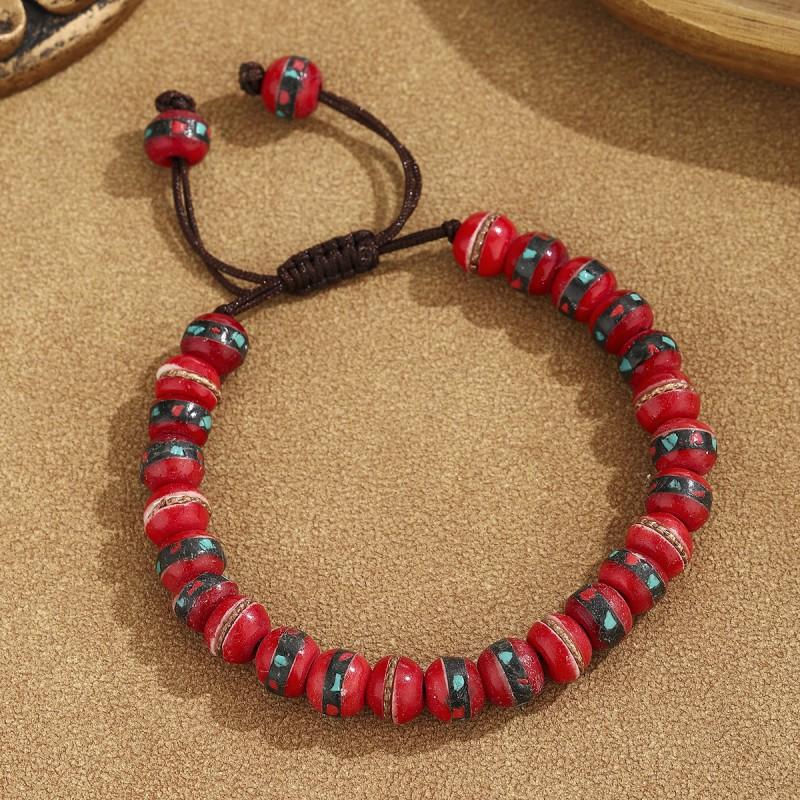 Handmade Bohemian Style Bone Bead Bracelet Women Men Ethnic Tribal Jewelry Accessory