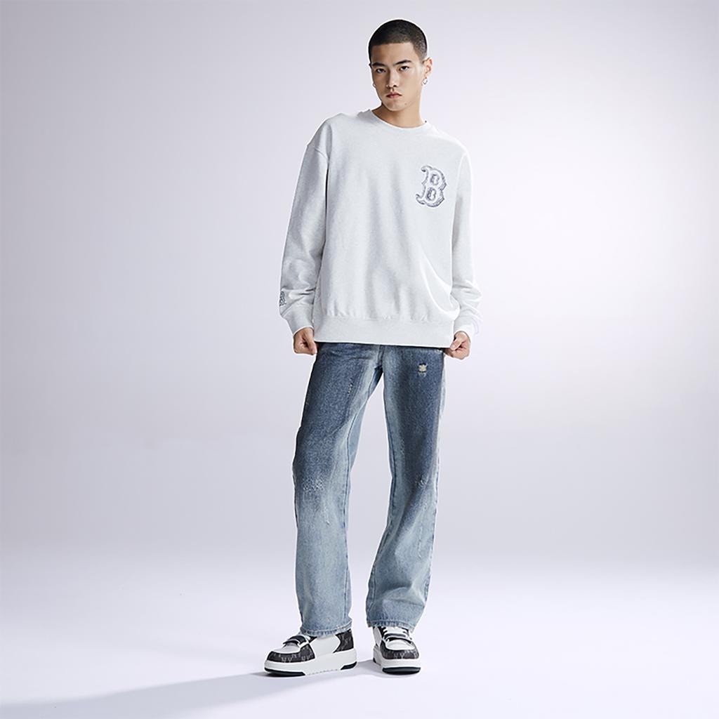 New MLB Boston Red Sox Sweatshirts Unisex Light Gray 3AMTB0434-43MGL