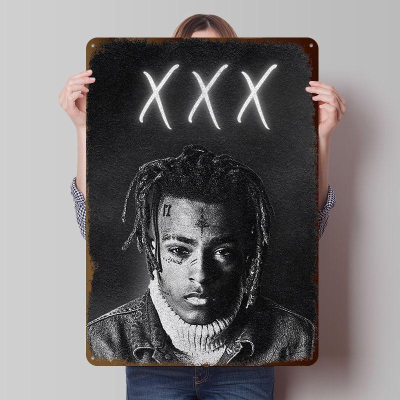 Жестяные плакаты XXXTentacion Настраиваемое настенное искусство Ретро Винтажные металлические знаки для дома Комнаты Бара Аксессуары Декор Гаража