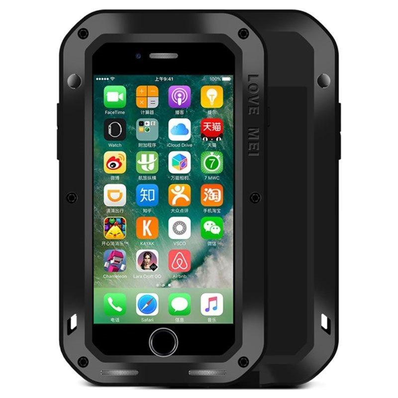 Love Mei case for iPhone 7/8/SE 2020/SE 2022, armored with glass, black