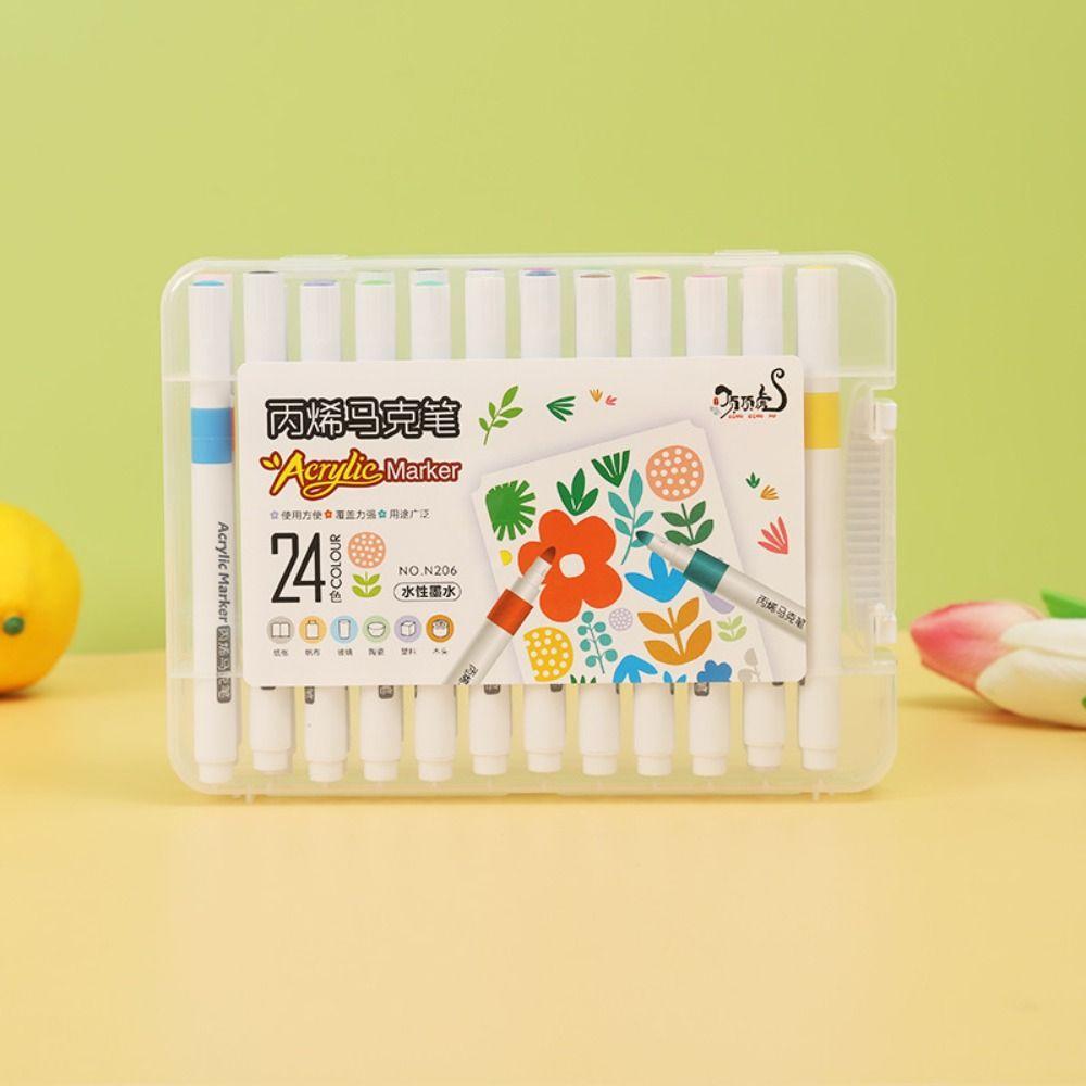 Waterproof 12/24/36/48/60 Colors Acrylic Marker Painting Graffiti Art Painting Markers Pens Drawing DIY Crafts