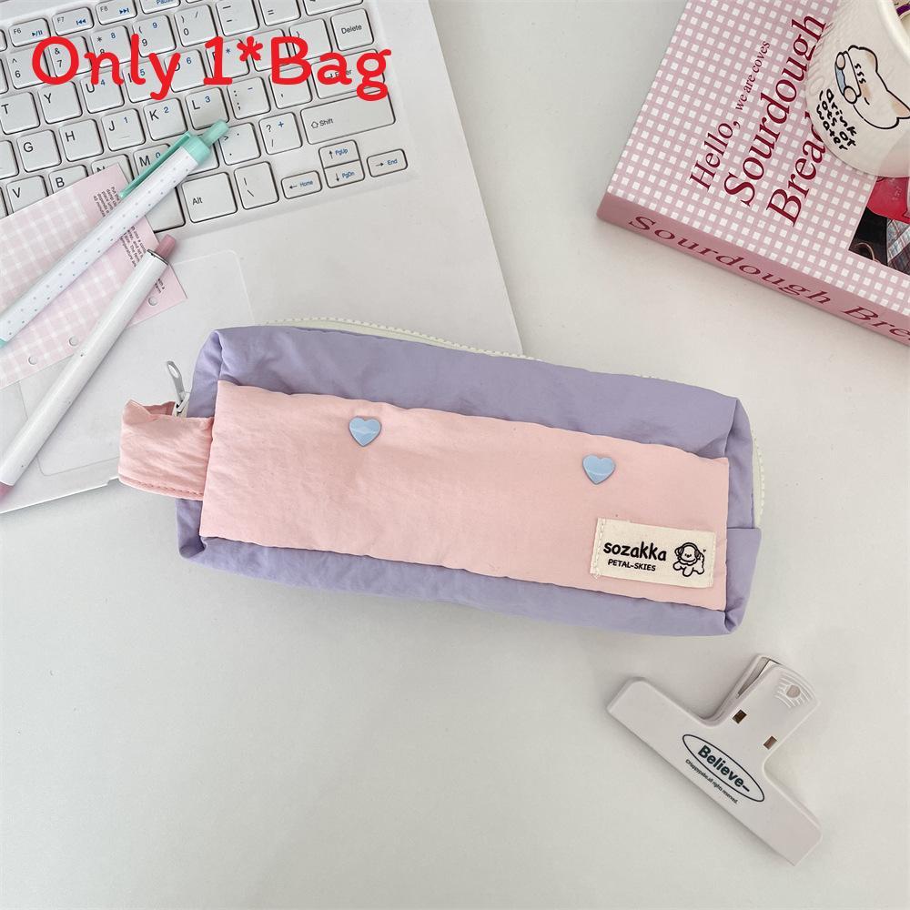 Школьный пенал на молнии большой вместимости для девочек и школьных принадлежностей