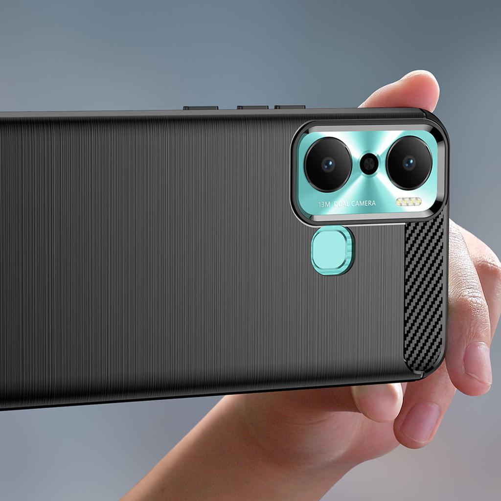 Чехол Infinix Hot 20 Play Flexible Carbon Silicone - черный