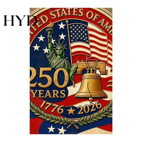 Porch Patriotic Flag 250th Anniversary America Garden 250 Years of Freedom Banner 4th July Yard Sign for Independence Day Memorial Gift American
