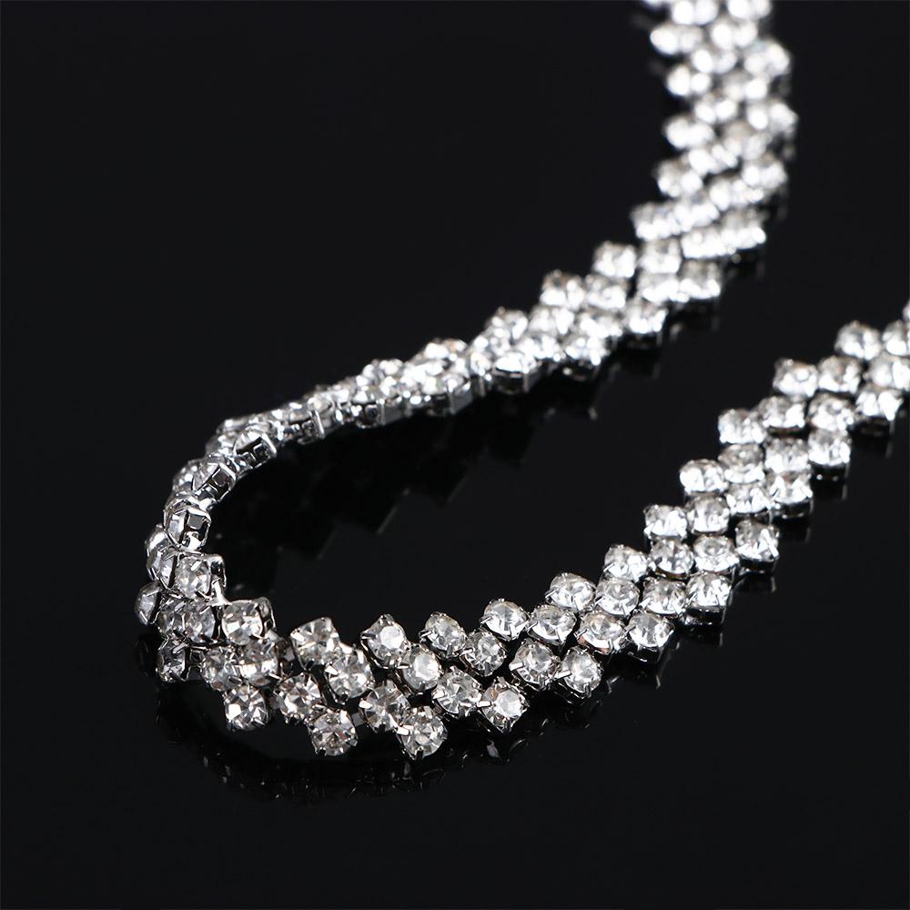 Fashion Geometric Women Shiny Clavicle Chain Zinc Zinc Alloy Crystal Necklaces Full Rhinestone Choker