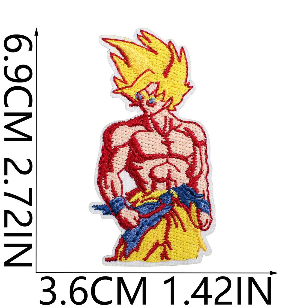 Japanese Anime Character Embroidery Cloth Sticker Cartoon Muscle Man Patch Sticker Bag Decoration Cosplay Embroidery Chapter Boy