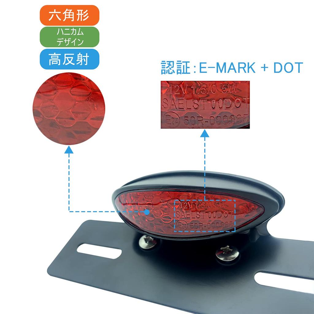 MGMSUNDK Задний фонарь для мотоцикла, Встроенный светодиод, DC12V, Водонепроницаемый, Универсальное использование, Тонкий, Ретро, Высокая яркость (Красный, #01)