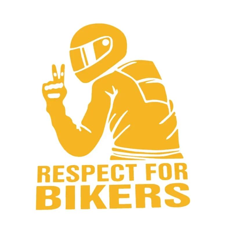 15x11СМ 3D Уважение к Байкерам Водонепроницаемая Съемная Мотоциклетная Светоотражающая Виниловая Наклейка Декаль Автомобильная Наклейка на Заднее Стекло