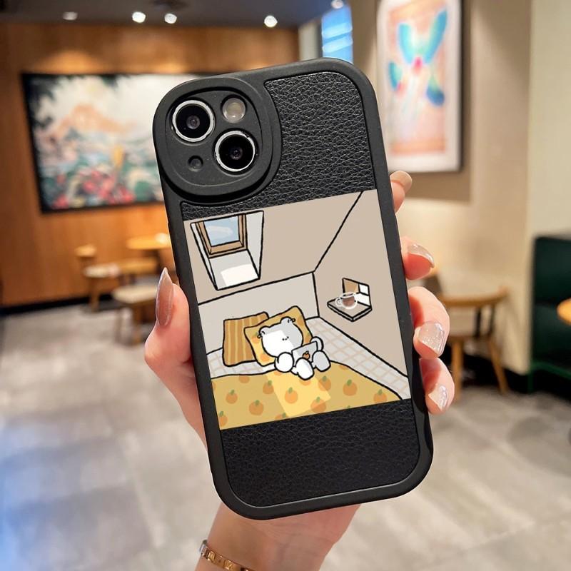 Чехол для телефона с рисунком милого медведя для Apple Iphone 13 14 Pro 11 12 Mini Max X Xr Xs 8 7 Puls, силиконовый чехол из овечьей кожи