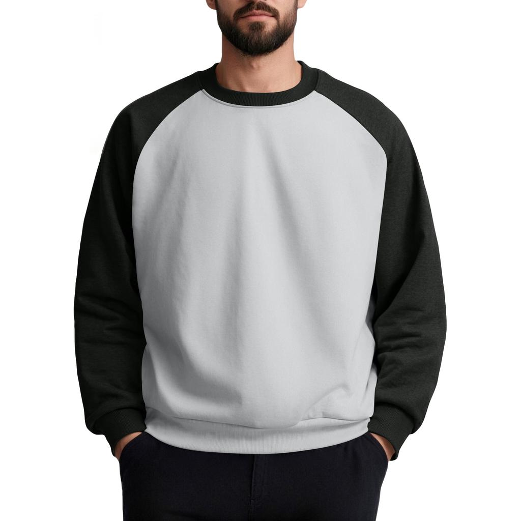 Unisex Colorblock Round Neck Pullover Top Raglan Sleeve Long Sleeve Sweatshirt