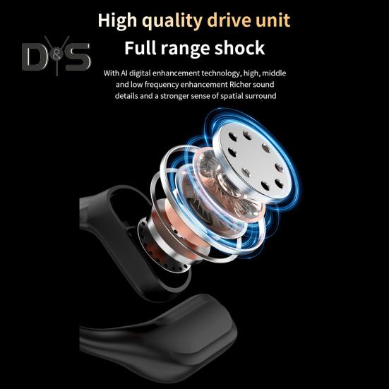 Translation Headphones with TF Card Playback Bluetooth-compatible AI Translating Earbuds 144 Languages Play Music LCD Screen-Touching Real Time