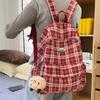 College Style Plaid Backpack Junior High School Student Lightweight Schoolbag Travel Large Capacity Backpack