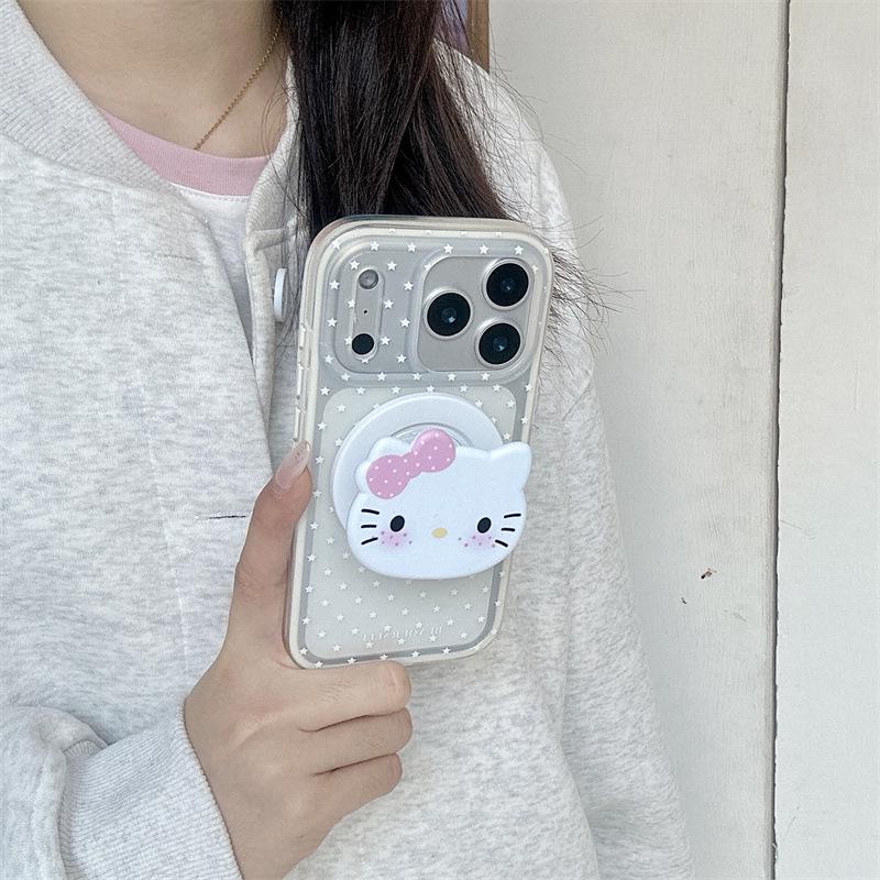 Японско-корейский звездный кот Магнитный держатель для чехла iPhone 17/16 Pro Max/15/14, Новая модель