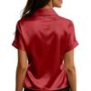 Women's Summer French Satin Shirt And Women's Short Sleeved Top