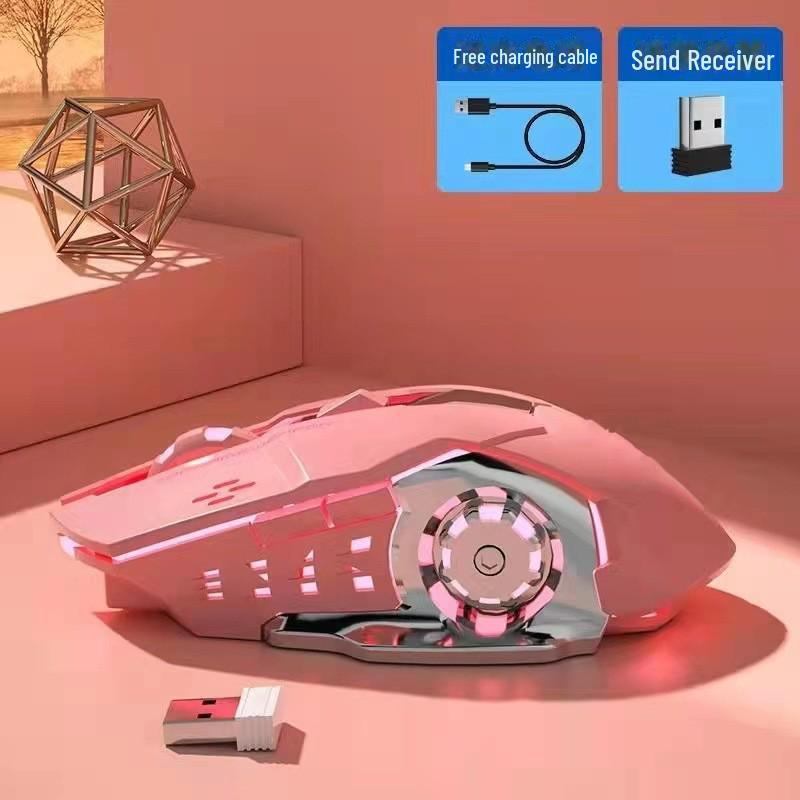 Беспроводная и проводная бесшумная светящаяся киберспортивная игровая мышь Hot Wheels с зарядкой по Bluetooth